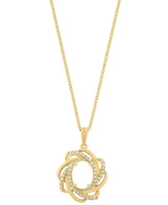 Diamond (1/5 ct. t.w.) & Opal (1-1/10 ct. t.w.) Pendant Necklace in 14k Yellow Gold