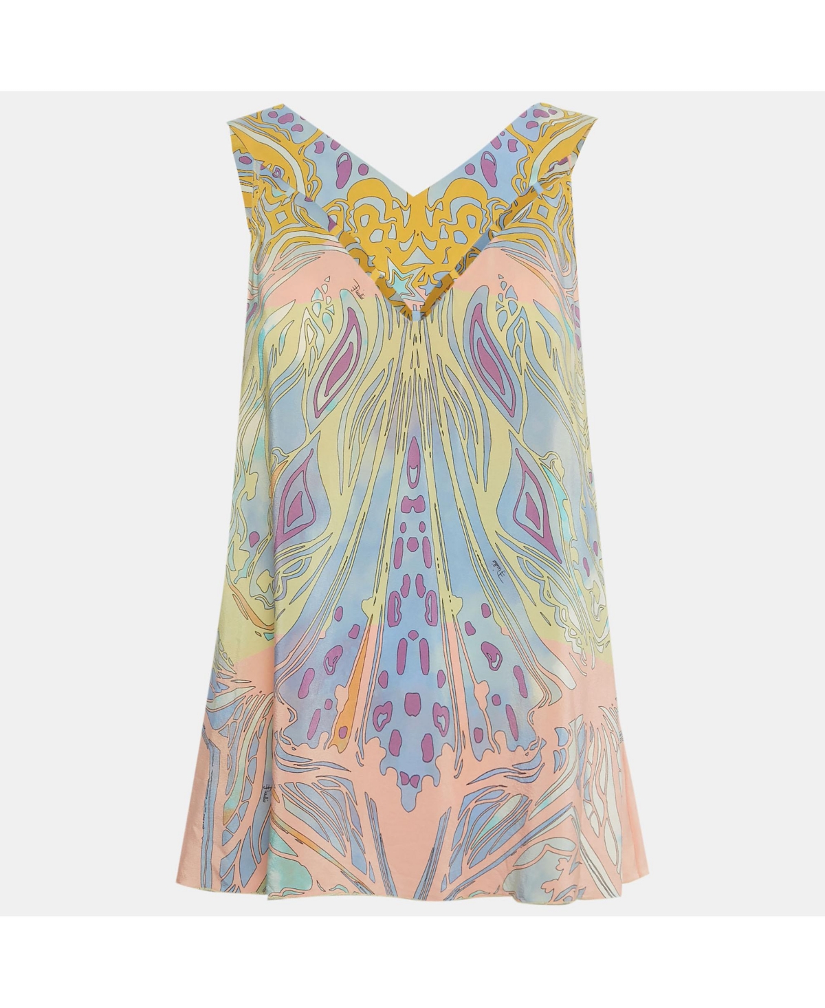 Pre-Owned Emilio Pucci Women's Printed Silk Sleeveless Top