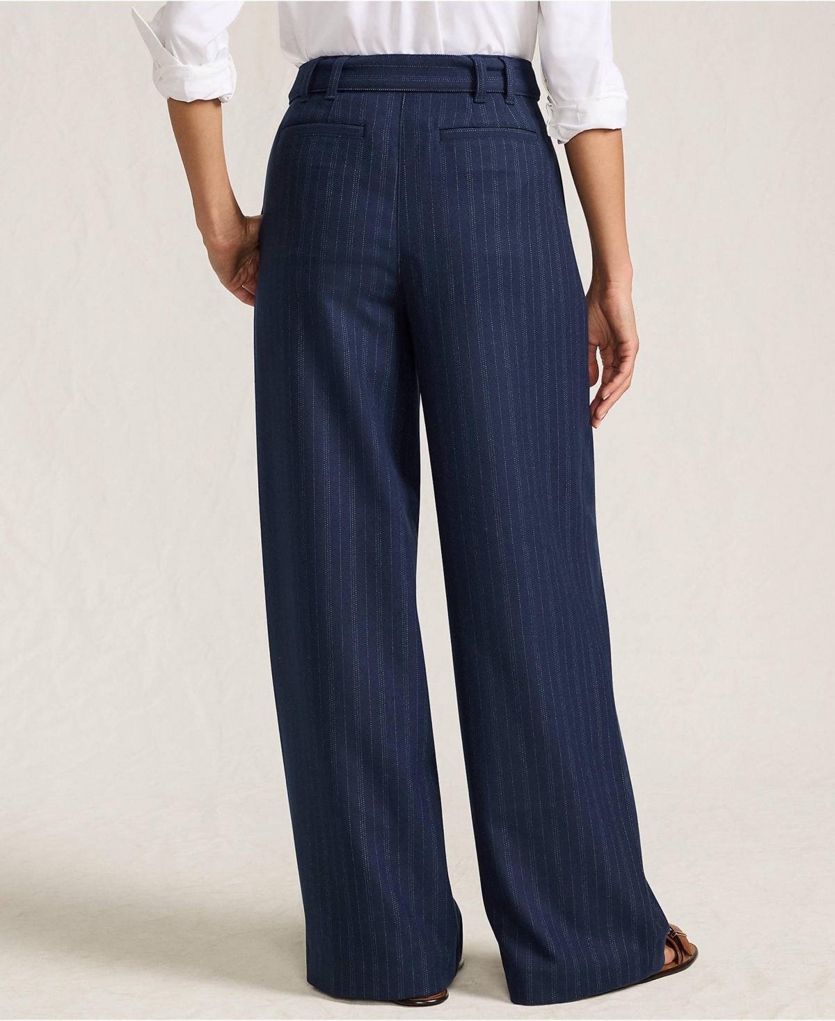 Lands' End Women's Brushed Flannel Mid Rise Wide Leg Trousers
