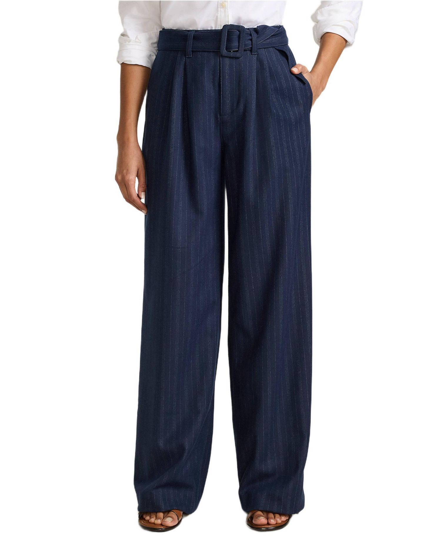Women's Brushed Flannel Mid Rise Wide Leg Trousers