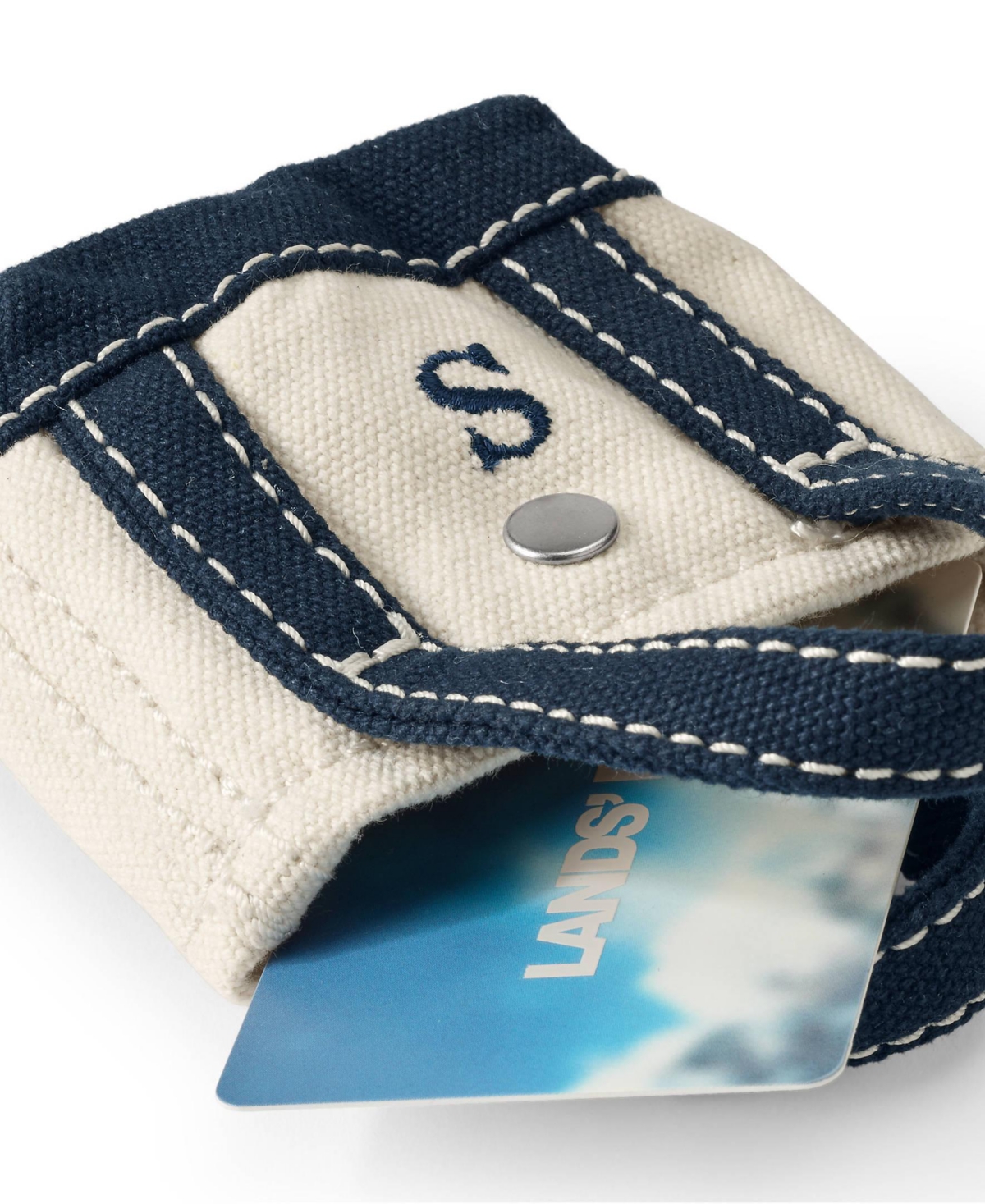 Lands' End Pre-Monogrammed Letter S Micro Canvas Tote