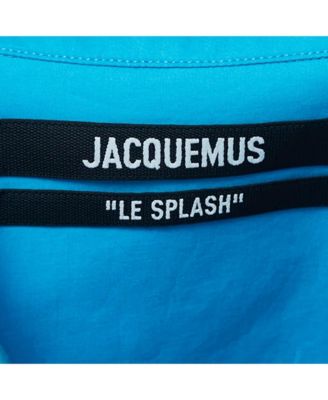 Women's Blue Cotton La Chemise Asymmetric Crop Top