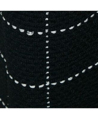 Women's Black Patterned Knit Chain Strap Detail Jumpsuit