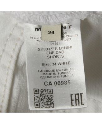 Women's White Denim Raw Edge Eneidao Shorts