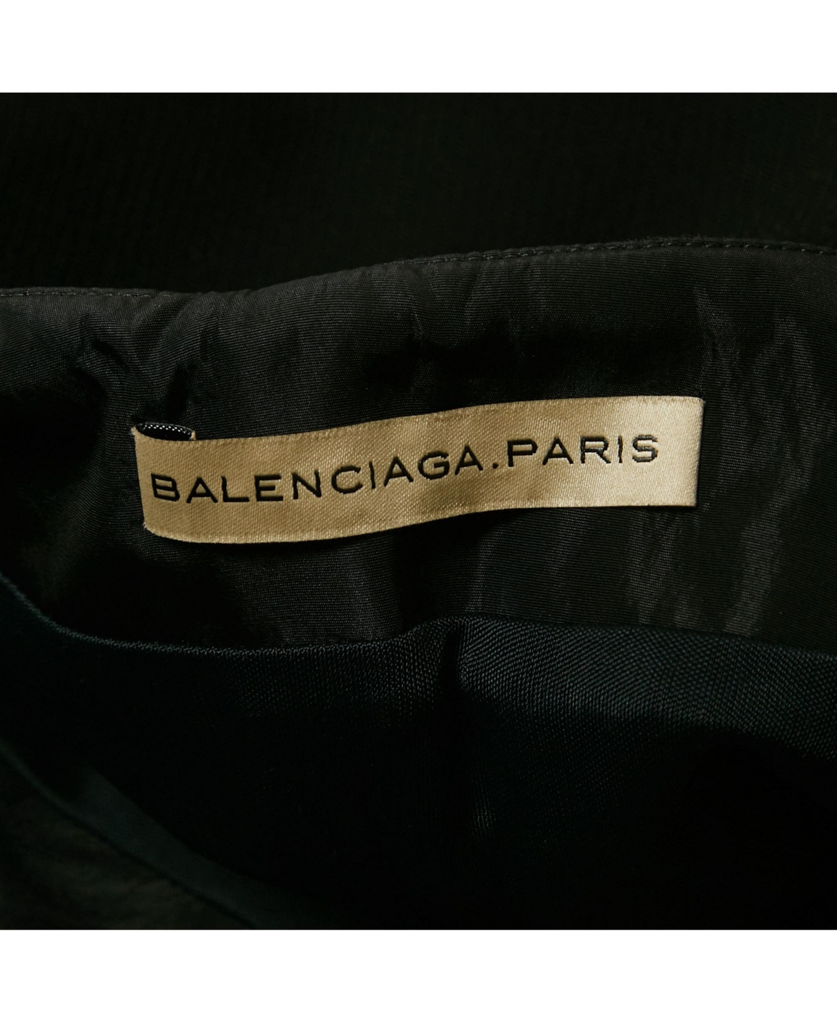 Pre-Owned Balenciaga Women's Black And Pink Gabardine Asymmetrical Overlap Pencil Skirt