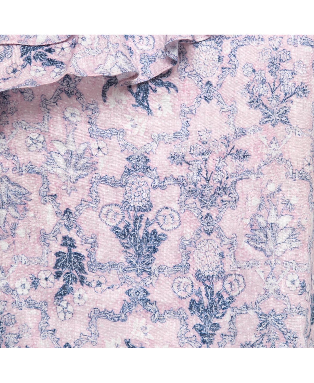 Pre-Owned Isabel Marant Women's Etoile Pink Printed Linen One-Shoulder Ruffled Top