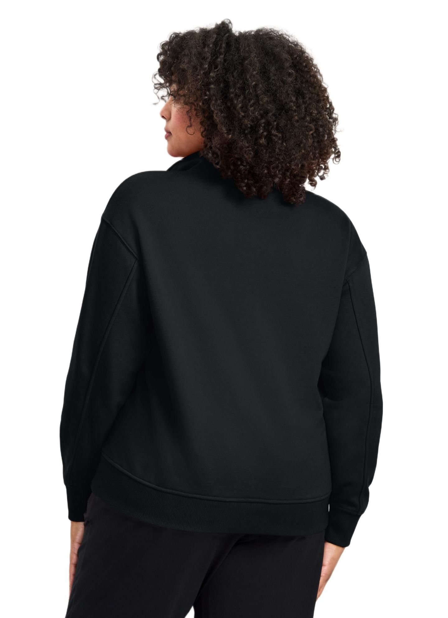 Женский топ AVENUE Plus Size Piper Half-Zip Sweat Top, цвет: Чёрный — фото 2