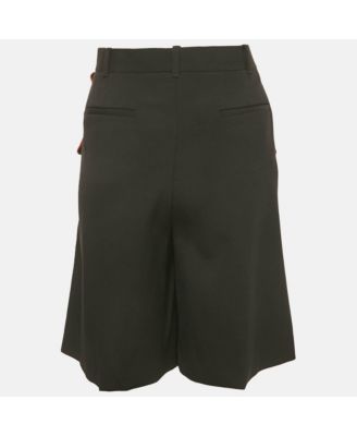 Women's Black Velvet Trim Gabardine Shorts
