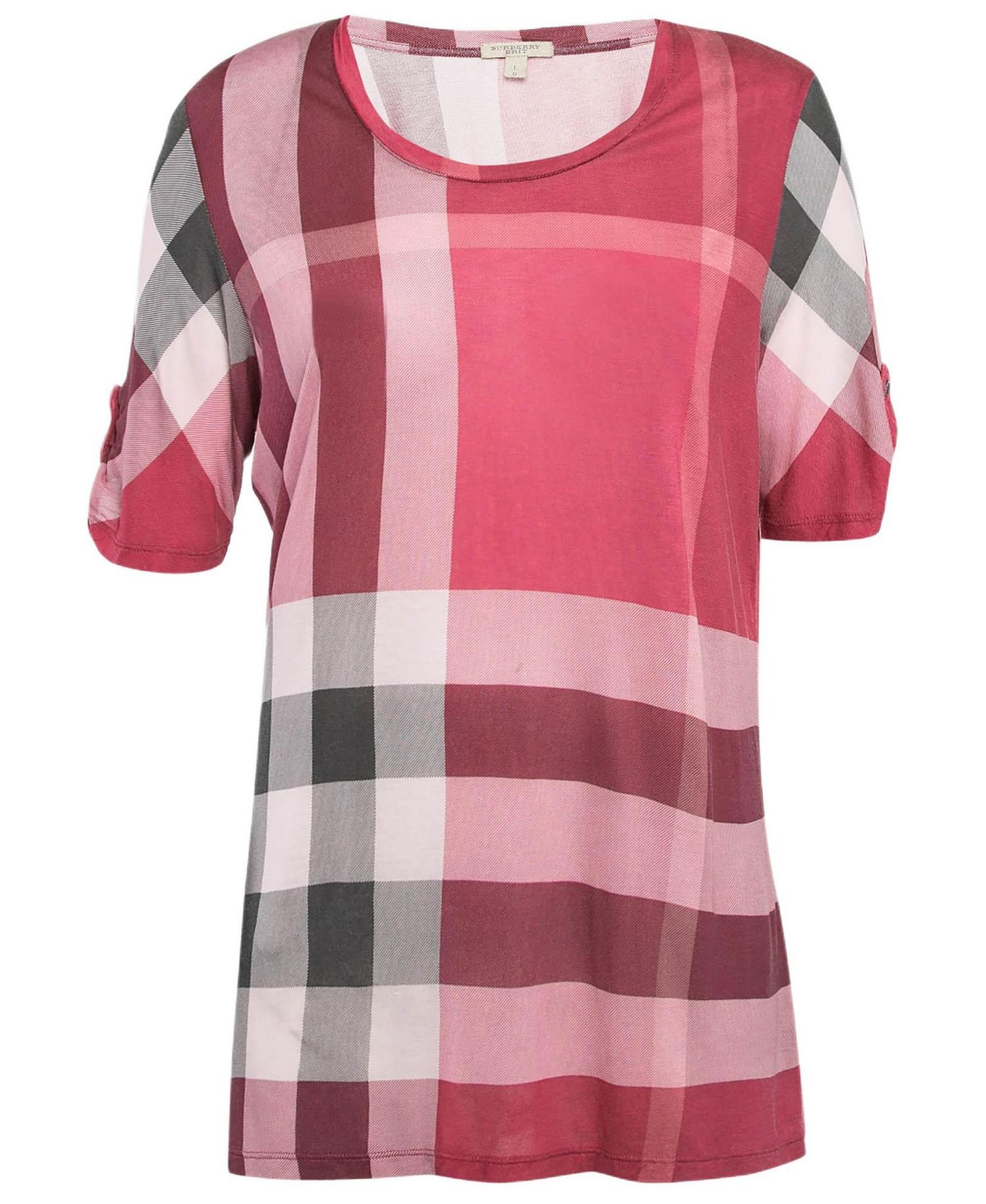 Women's Brit Pink Plaid Modal Jersey Top
