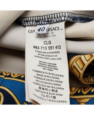 Women's Collection Navy Blue Printed Jersey Neoprene T-Shirt