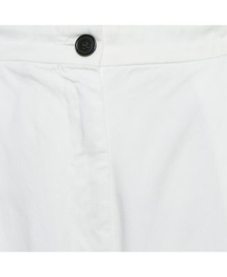 Women's White Cotton Drill Tapered Jeans