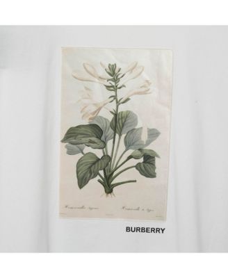 Women's Botanical Sketch Print Applique Cotton T-Shirt