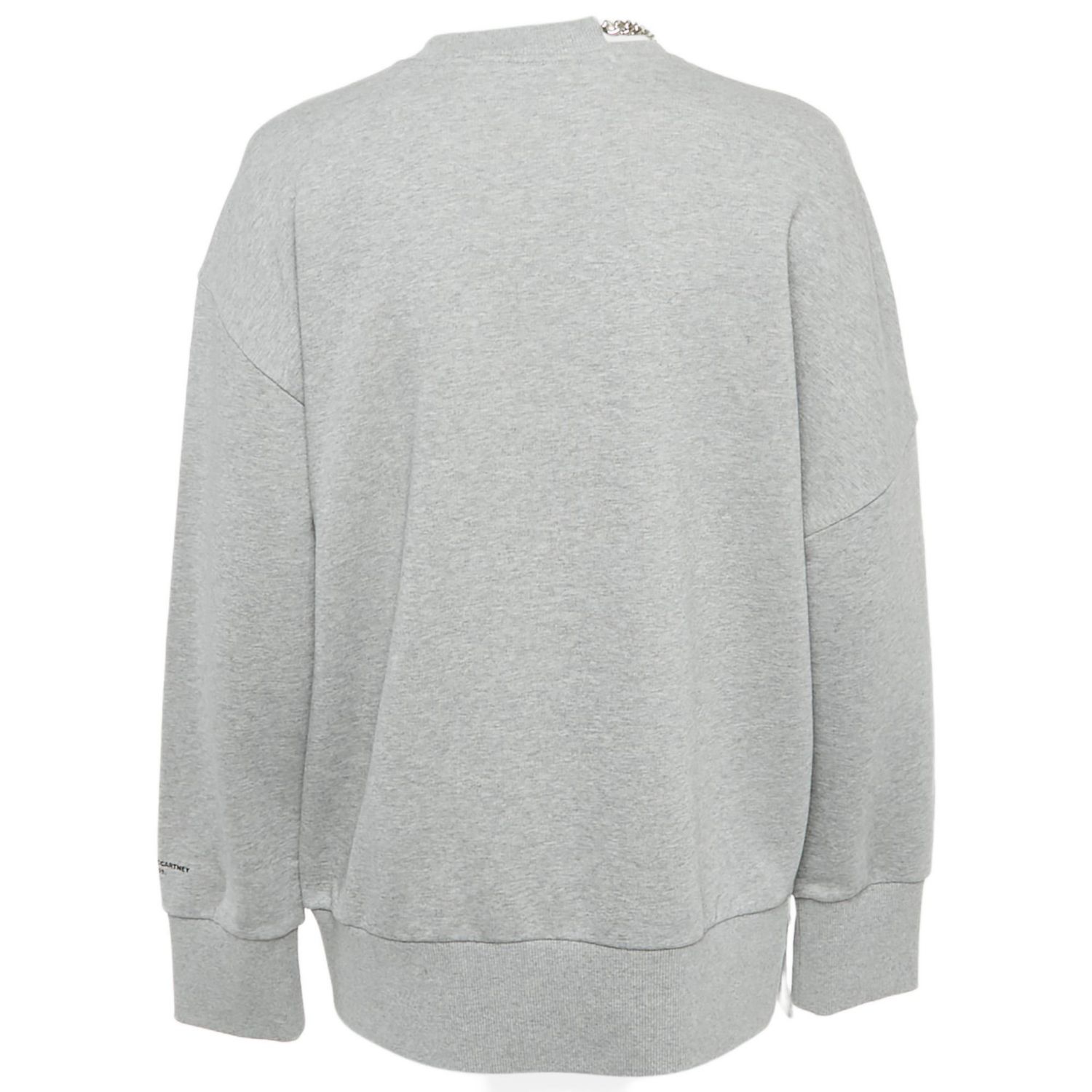 Women's Black Studded Logo Cotton Knit Oversized Sweatshirt