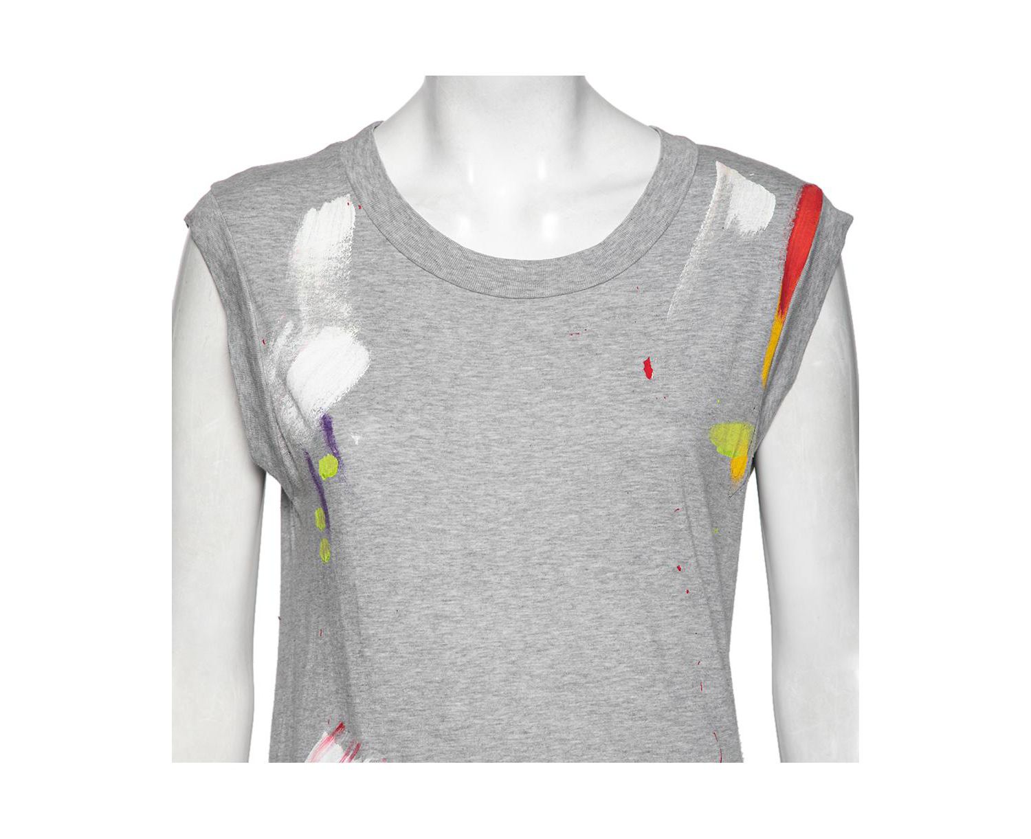Women's Pre-Owned Dolce and Gabbana Grey Limited Edition Hand Painted Top