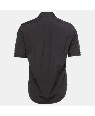 Men's Black Cotton Half Sleeve Shirt