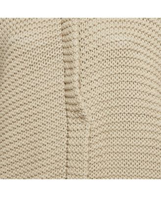 Women's Beige Chunky Knit Zip-Up Cardigan