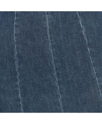 Women's Blue Denim Flared Maxi Skirt