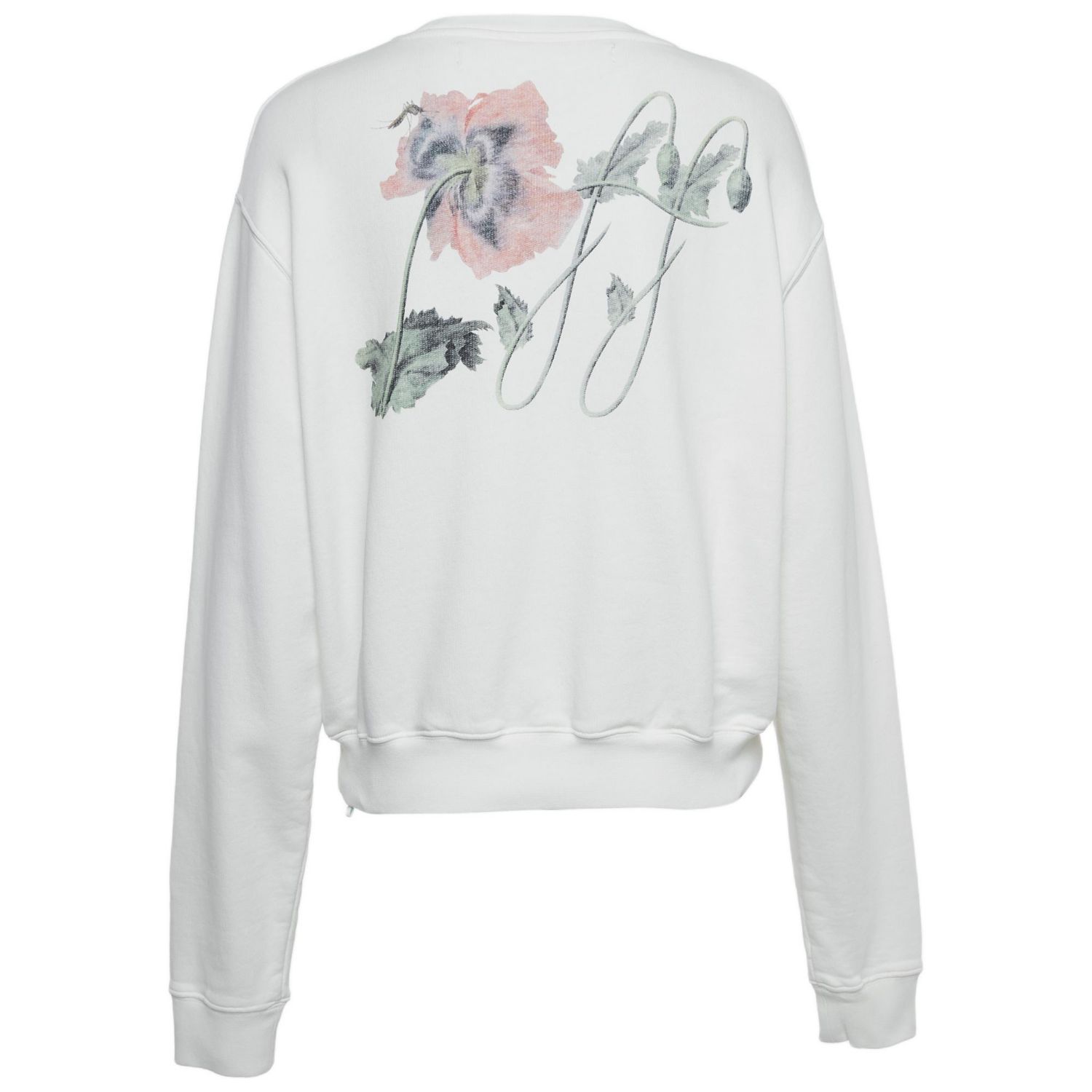 Women's White Logo Embroidered Cotton Hoodie