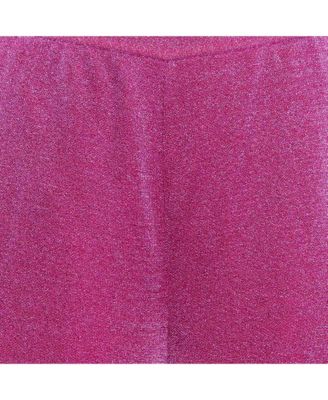 Women's Pink Lurex Knit Palazzo Pants