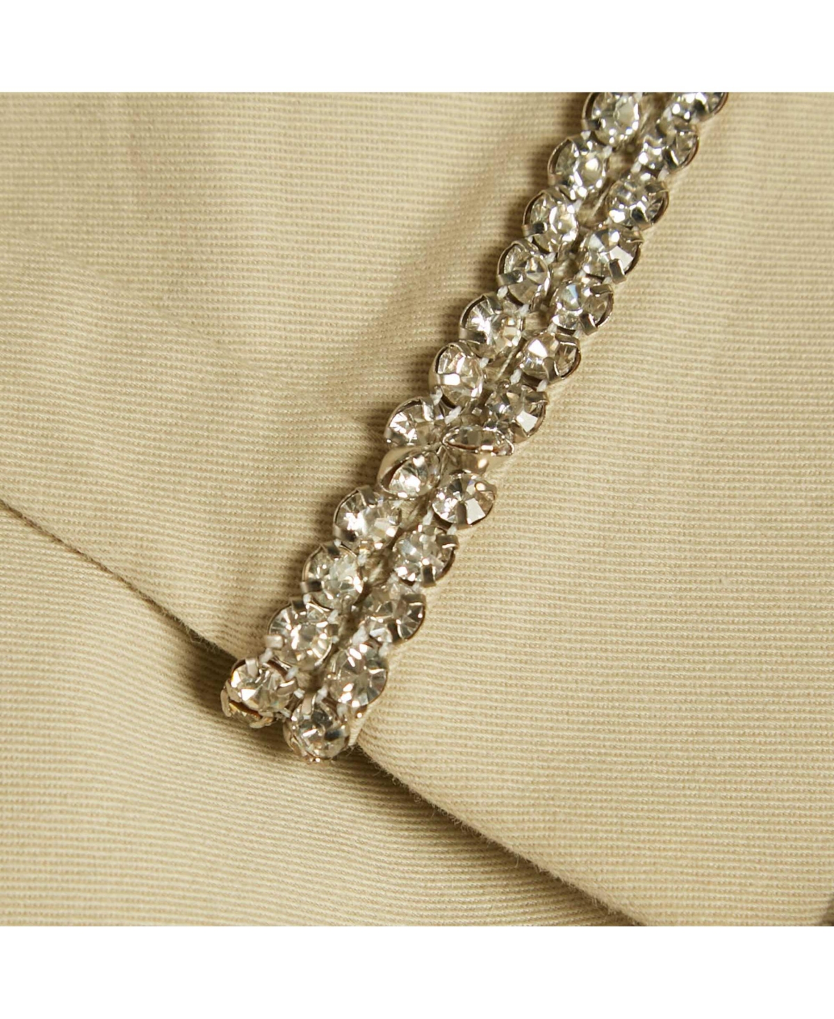 Pre-Owned Versace Women's Beige Studded Gabardine Cotton Capri Pants