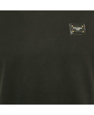 Men's Black Logo Plaque Jersey Crewneck T-Shirt