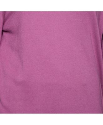 Women's Purple Knit Greca Detailed Long Sleeve Sweater