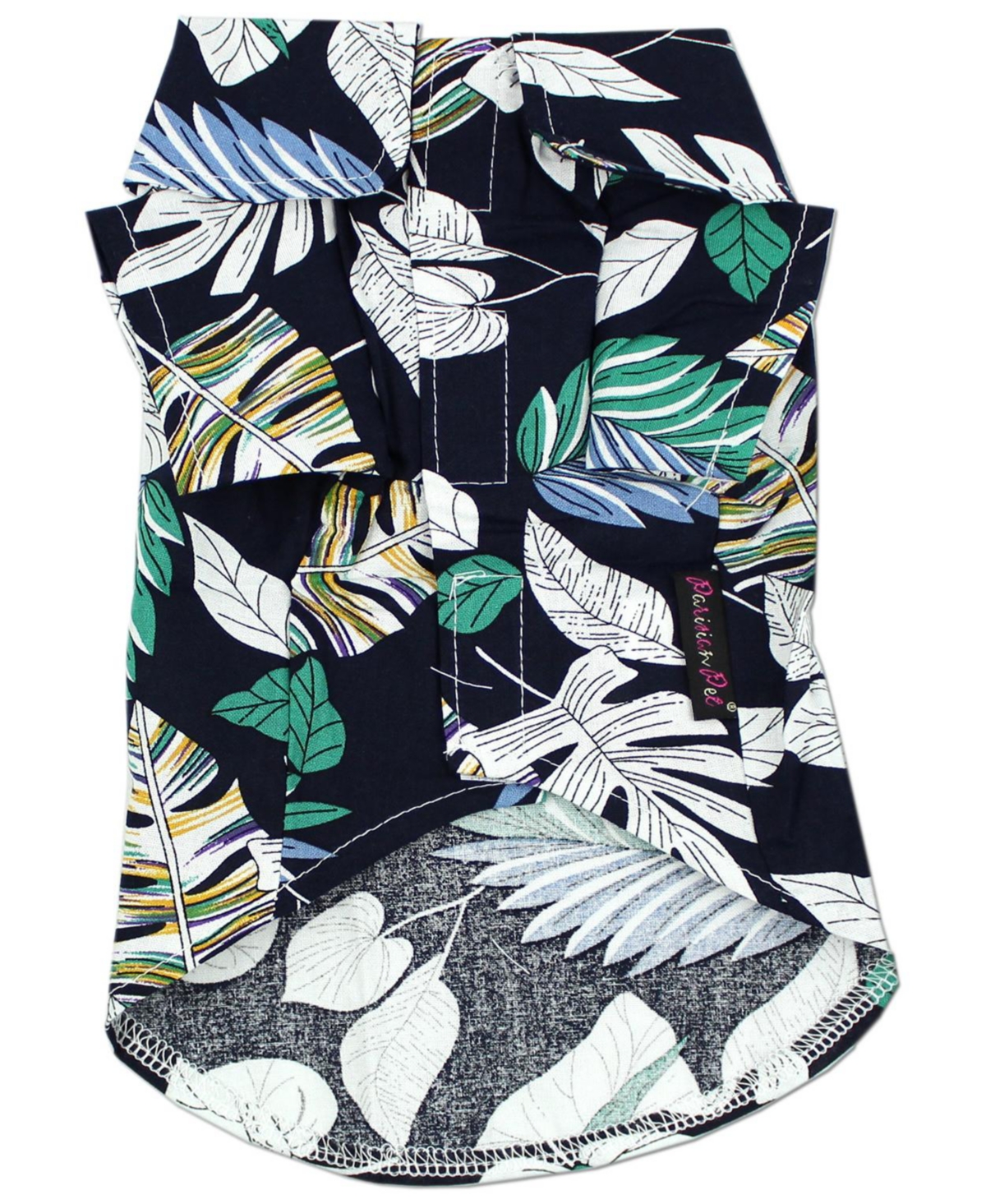 Parisian Pet Camp Shirt Palm Leaves