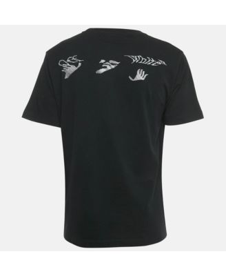 Men's Black Logo Embroidered Cotton Crewneck T-Shirt