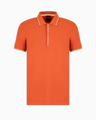 Men's Short Sleeve Logo Placket Polo Shirt