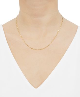 Mirror Chain Necklace in 10k Yellow Gold