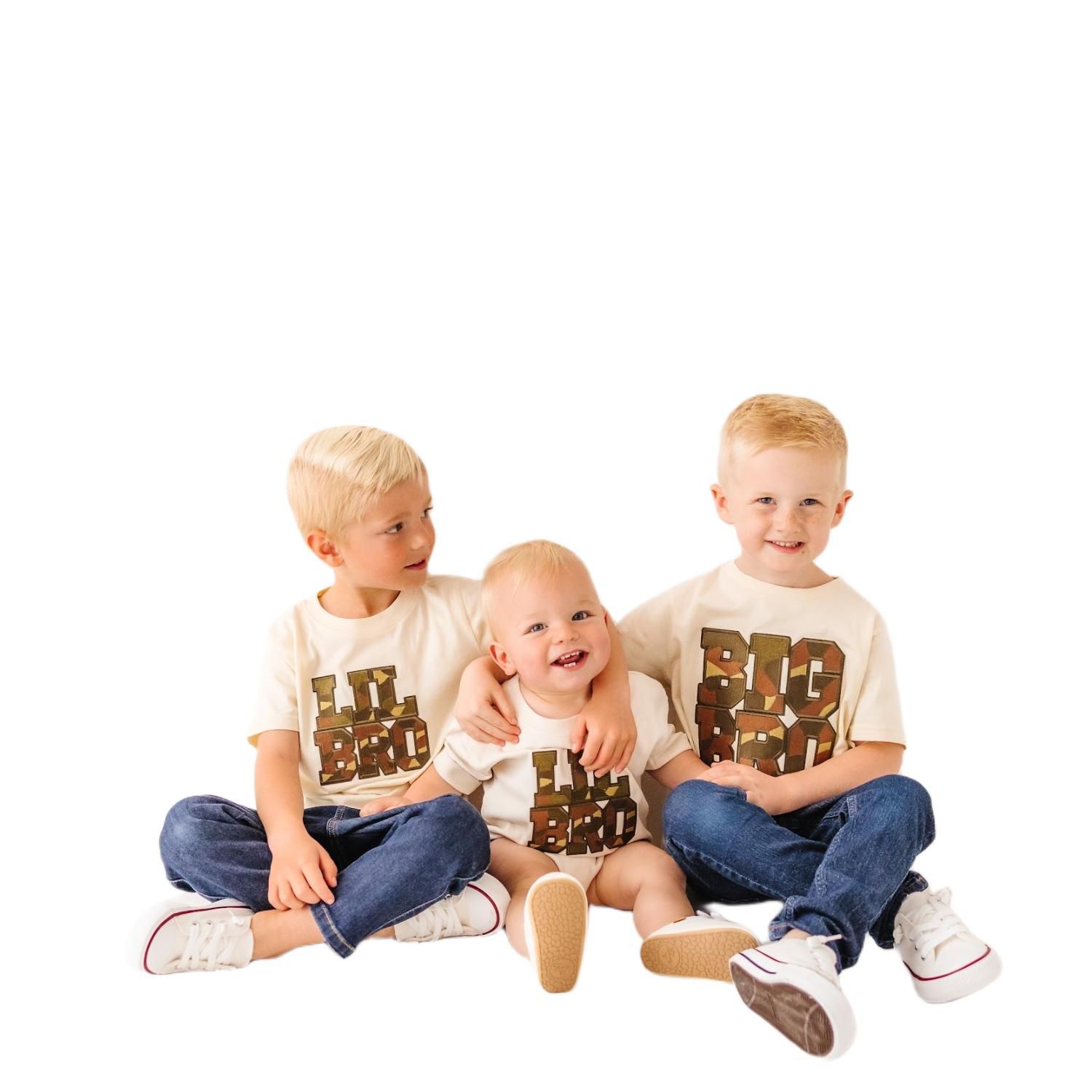 Baby Boys Lil Bro Camo Patch Short Sleeve Romper