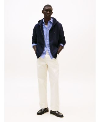 Men's Long Sleeve Zip-Front Flag Logo Hoodie