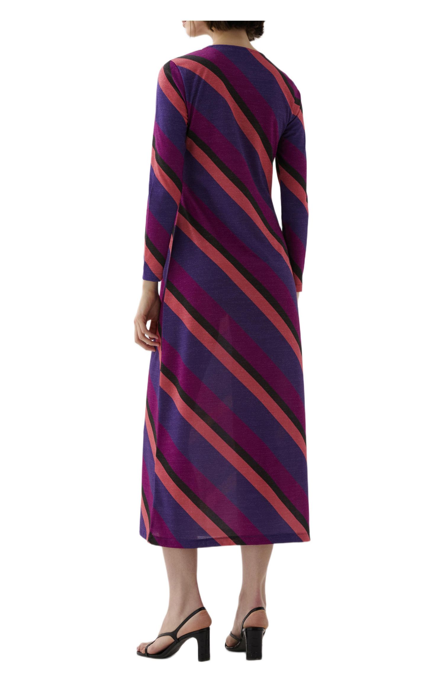 Women's Stripes Lurex Jersey Dress