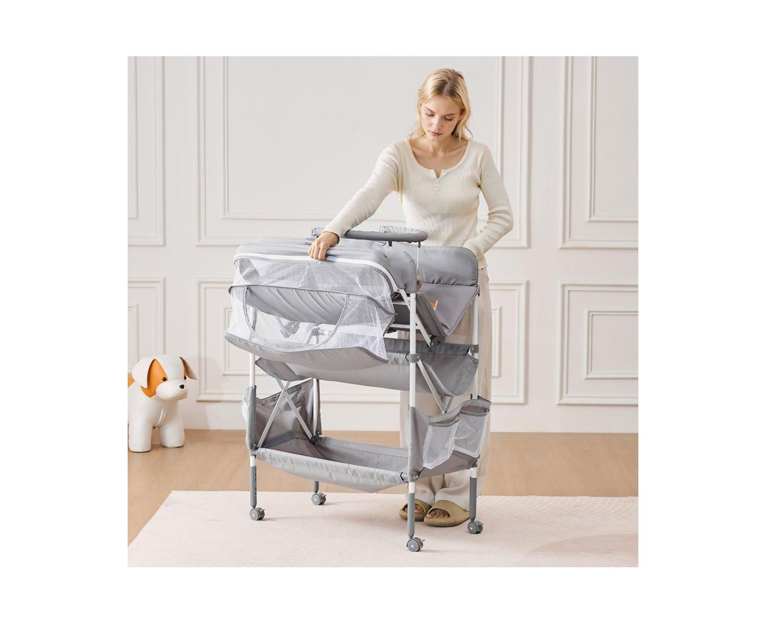 Foldable Baby Diaper Changing Station with Storage Drawers