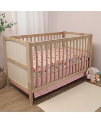 Crib Bedding Set for Baby Girls, Strawberry Sweet, 3 Pieces