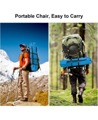 olding Camping Collapsible Chairs Heavy Duty Lawn Chair with Cooler Bag, Storage Pocket, Waterproof Bag Outdoor Arm Chair, Supports 225LBS