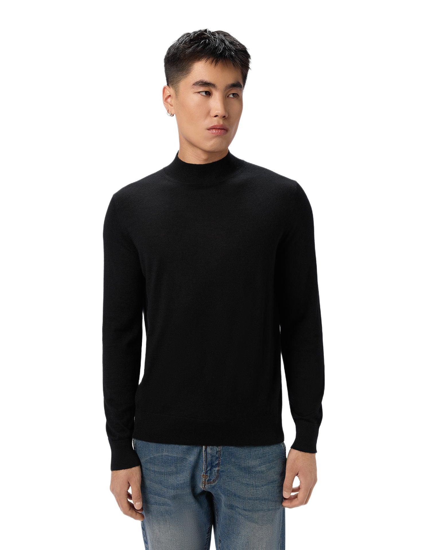 Men's Men Cashmere Silk High Neck Sweater