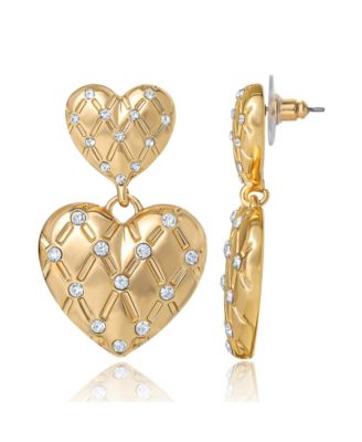 Double Heart Drop Earrings