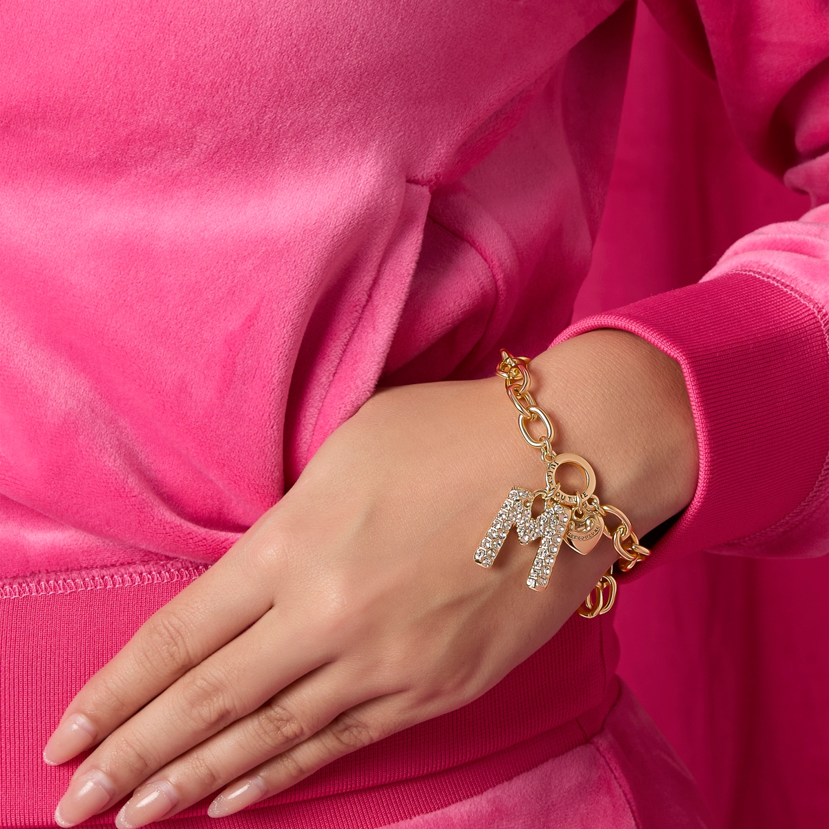 Juicy Couture Pave Initial Charm Bracelet