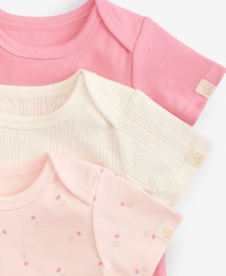 Baby Girls' In The Garden Bodysuits & Bib, 4-Piece Set