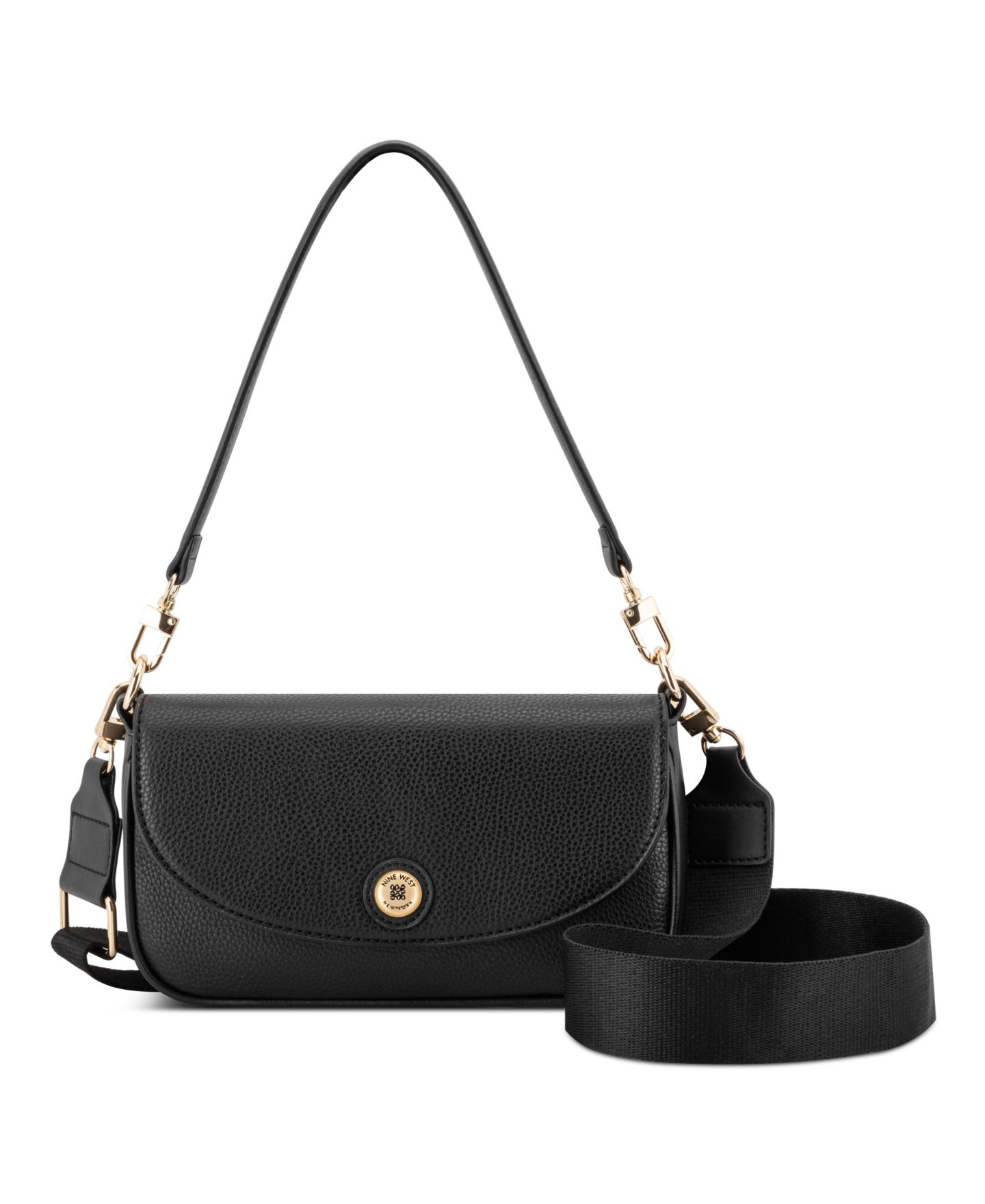 Женская сумка Nine West Rigina Flap Shoulder Crossbody, цвет: Чёрный — фото 1