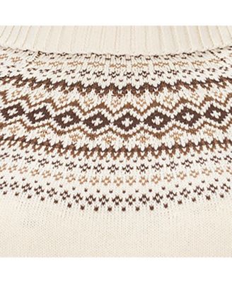 Women's Organic Long Sleeve Turtleneck Intarsia Sweater Dress