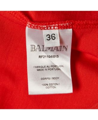 Women's Red Logo Print Cotton Knit Button Front Sleeveless