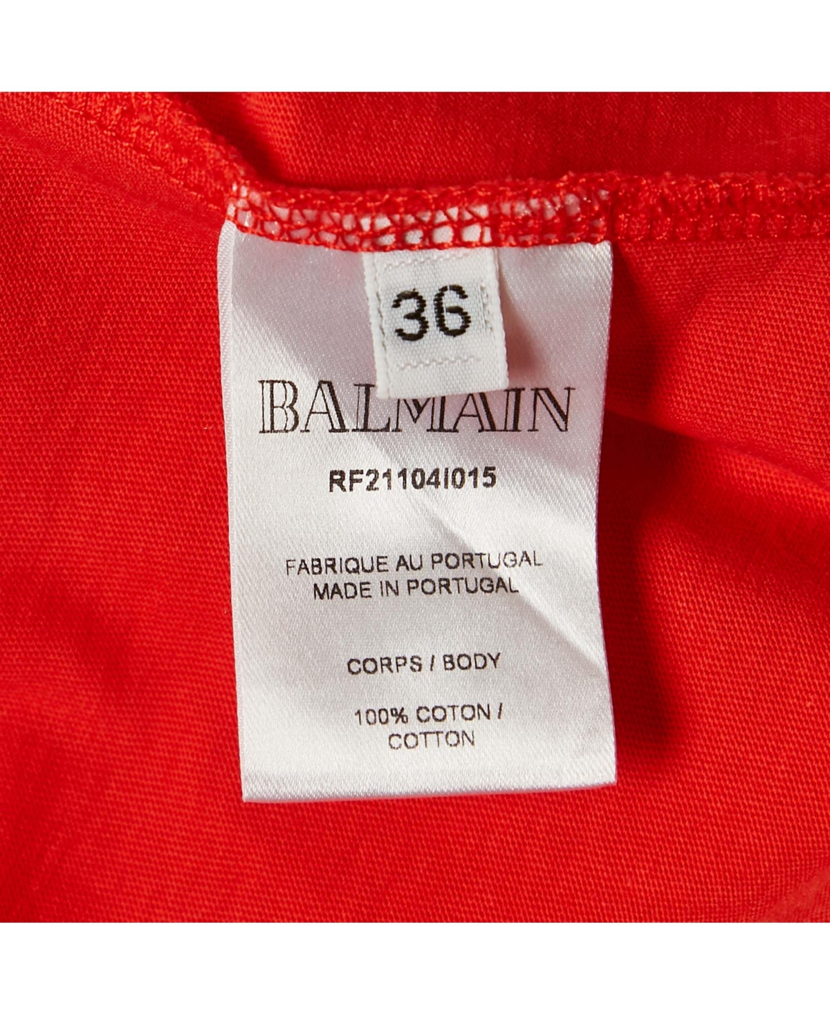 Pre-Owned Balmain Women's Red Logo Print Cotton Knit Button Front Sleeveless