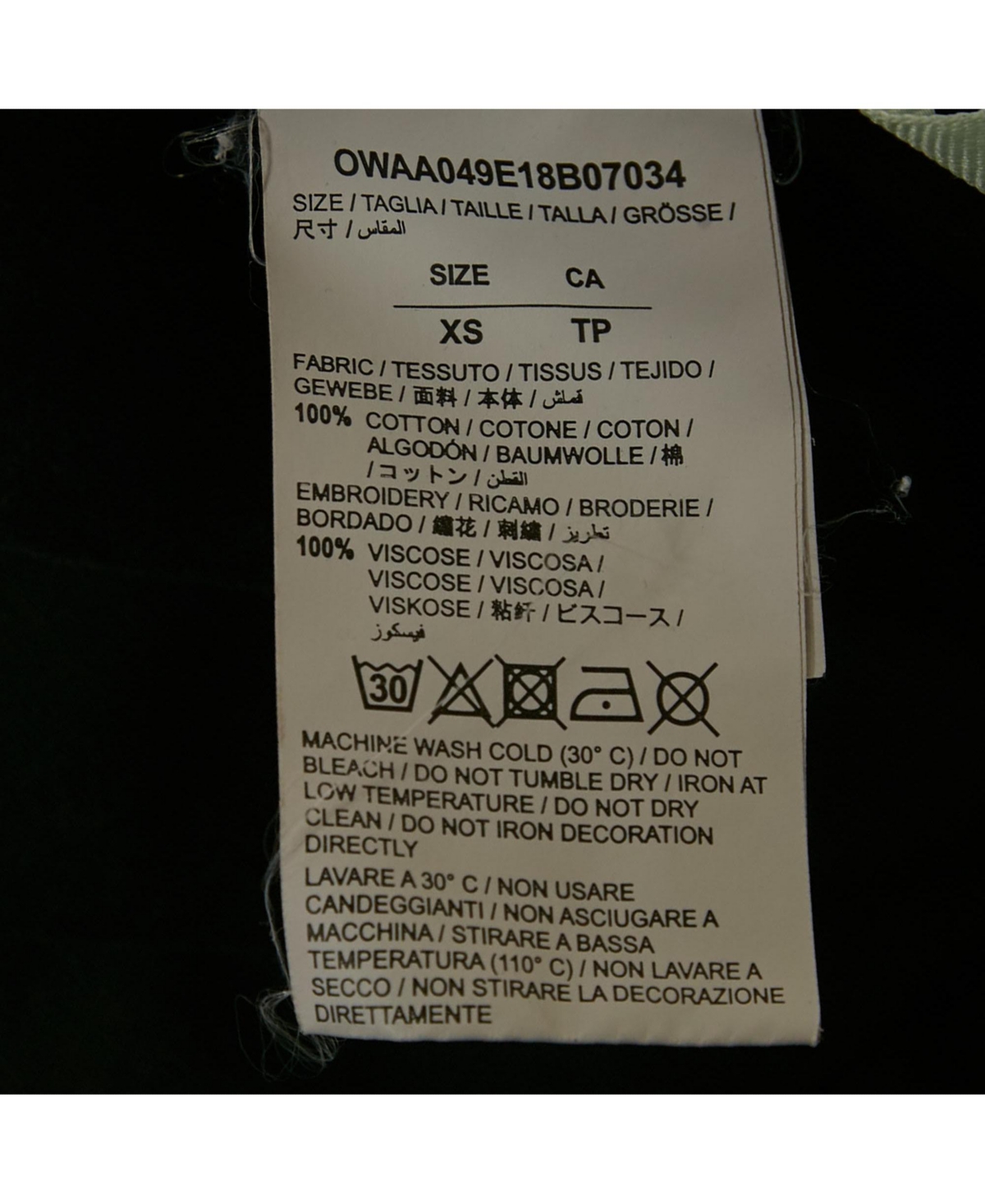 Pre-Owned Off-White Women's Black Logo Embroidered Jersey Crew Neck T-Shirt