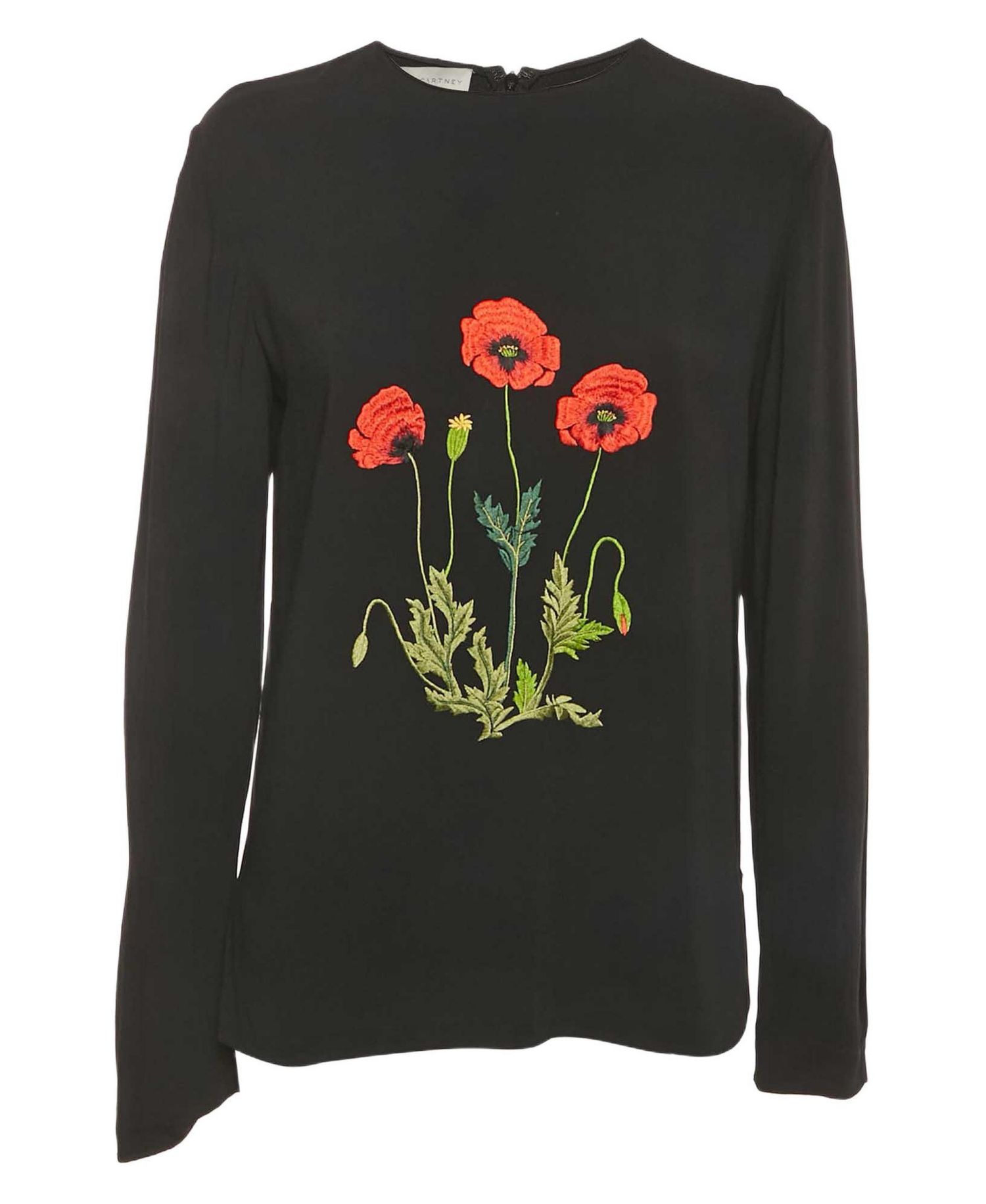 Women's Floral Embroidered Crepe Blouse