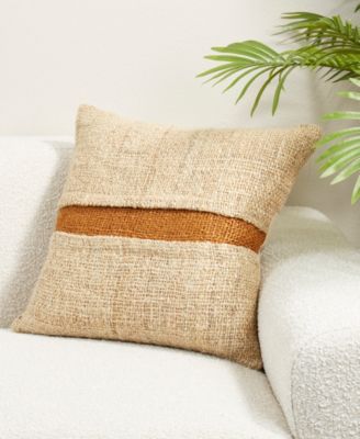 Banded Down Filled Decorative Pillow, 20" x 20"