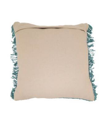 Fringe Poly Filled Decorative Pillow, 20" x 20"