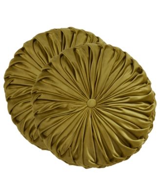 Round Velvet Pintucked Poly Filled 2-Pc. Decorative Pillow, 14" x 14"