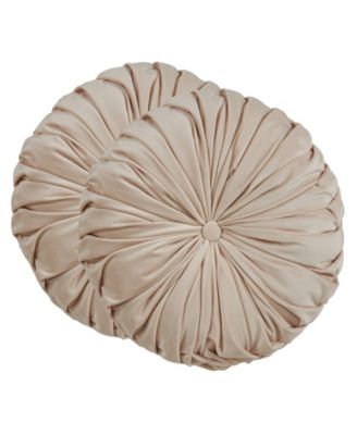 Round Velvet Pintucked Poly Filled 2-Pc. Decorative Pillow, 14" x 14"